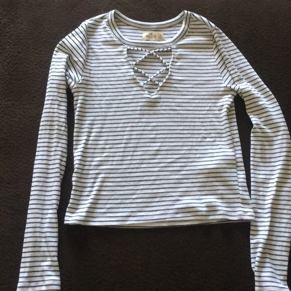 Striped black and white Hollister Shirt